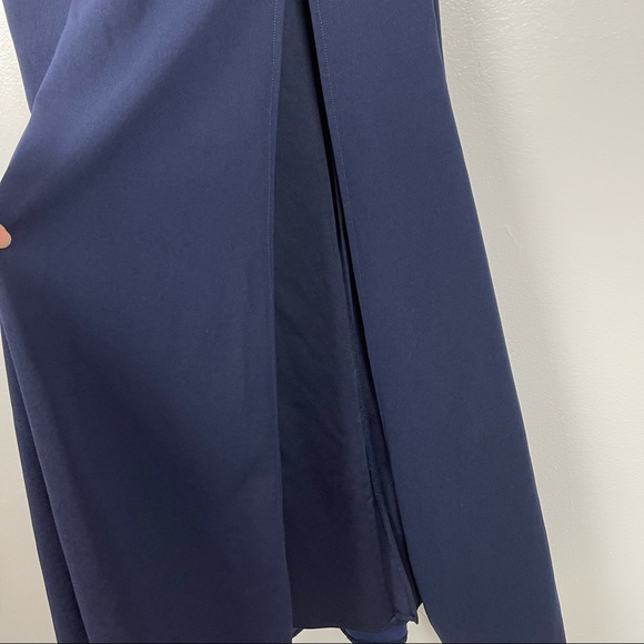 Lulu’s Navy Blue Leandra Maxi Crochet Side Slit Formal Dress size Small - Picture 4 of 13